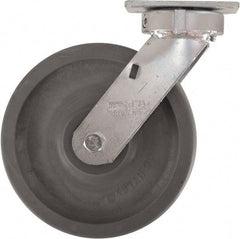 Caster Connection - 8" Diam x 2" Wide x 9-1/2" OAH Top Plate Mount Swivel Caster - High Grade Nylon, 2,000 Lb Capacity, Sealed Precision Ball Bearing, 4 x 4-1/2" Plate - Caliber Tooling