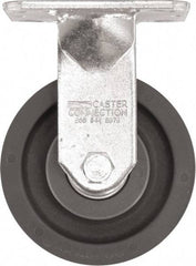 Caster Connection - 5" Diam x 2" Wide x 6-1/2" OAH Top Plate Mount Rigid Caster - High Grade Nylon, 1,200 Lb Capacity, Sealed Precision Ball Bearing, 4 x 4-1/2" Plate - Caliber Tooling