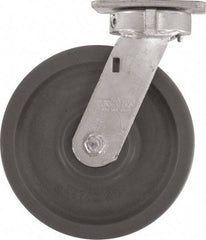 Caster Connection - 8" Diam x 2" Wide x 9-1/2" OAH Top Plate Mount Swivel Caster - High Grade Nylon, 2,000 Lb Capacity, Sealed Precision Ball Bearing, 4 x 4-1/2" Plate - Caliber Tooling