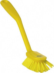 Vikan - 1" Bristle Length, Polyester Food Service Brush - 2-11/16" Long x 1" Wide Head, 10-1/2" OAL, Yellow, Polypropylene Block - Caliber Tooling