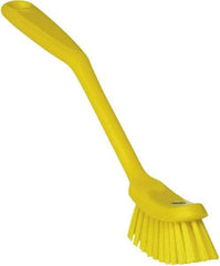 Vikan - 1" Bristle Length, Polyester Food Service Brush - 2-7/8" Long x 1" Wide Head, 11" OAL, Yellow, Polypropylene Block - Caliber Tooling