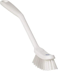 Vikan - 1" Bristle Length, Polyester Food Service Brush - 2-7/8" Long x 1" Wide Head, 11" OAL, White, Polypropylene Block - Caliber Tooling