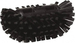 Vikan - 1-1/2" Bristle Length, Polyester Utility Scrub Brush - 5-1/2" Wide Head, 8" OAL, European Threaded Handle, Black, Polypropylene Block - Caliber Tooling