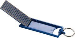 Lenox - 3" OAL Medium Retractable Sharpener Diamond File - 1" Wide x 1/4" Thick, 3 LOC, Blue - Caliber Tooling