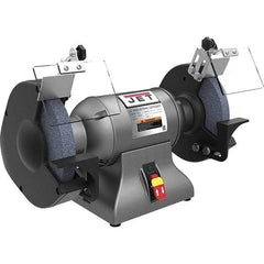 Jet - 10" Wheel Diam x 1" Wheel Width, 1-1/2 hp Grinder - 1" Arbor Hole Diam, 1 Phase, 1,720 Max RPM, 115 Volts - Caliber Tooling