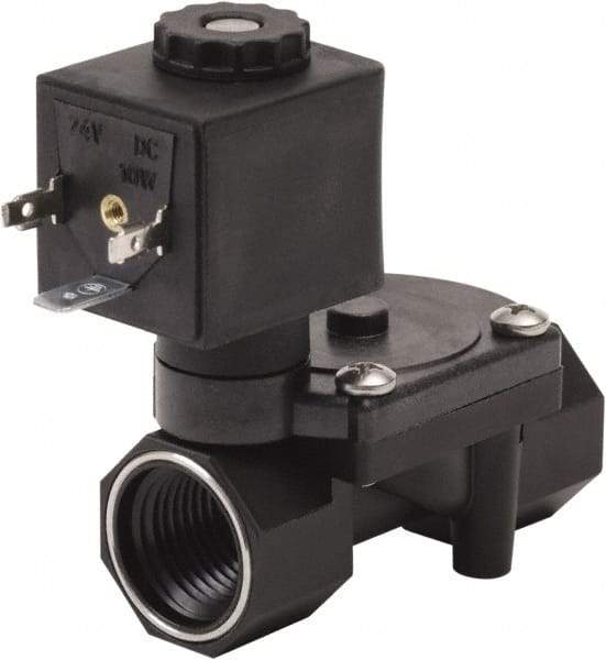 Spartan Scientific - 3/8" NPT Port, 2 Way, 2 Position, Glass Filled Nylon Solenoid Valve - Normally Closed, Viton Seal - Caliber Tooling