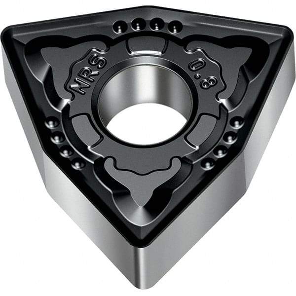 Walter - WNMG NRS Grade WSM10S Turning Insert - TiAlN+Al2O3+(Al) Finish, 80° Trigon, 12.7mm Inscr Circle, 4.76mm Thick, 0.8mm Corner Radius - Caliber Tooling