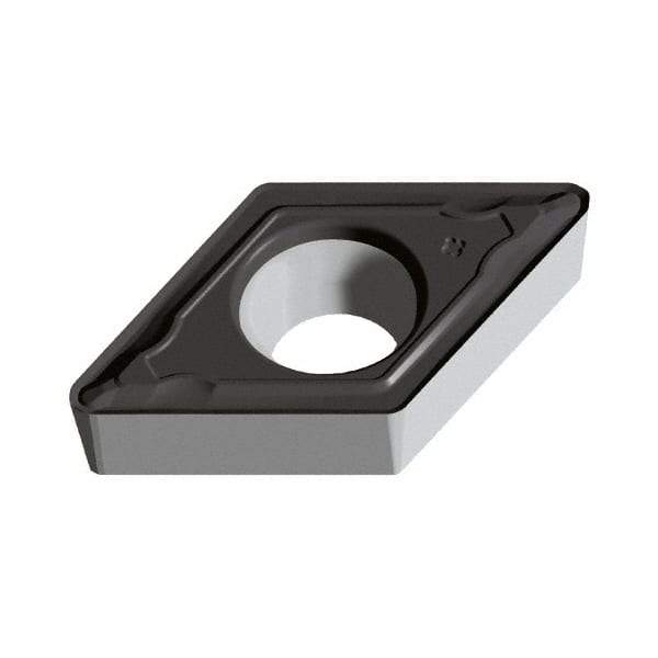 Walter - DCMT PF Grade WSM30S Turning Insert - TiAlN+Al2O3+(Al) Finish, 55° Rhombic, 6.35mm Inscr Circle, 2.38mm Thick, 0.4mm Corner Radius - Caliber Tooling