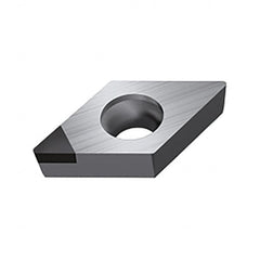 Walter - DCGW FS-1 Grade WDN10 Turning Insert - Polycrystaline Diamond Finish, 55° Rhombic, 6.35mm Inscr Circle, 2.38mm Thick, 0.2mm Corner Radius - Caliber Tooling