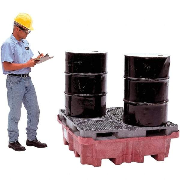 UltraTech - 85 Gal Sump, 6,500 Lb Capacity, 4 Drum, Polyethylene Ultra-Spill King w/Drum Pallet, No Drain - 51" Long x 51" Wide x 17-1/2" High, 2x2 Drum Configuration - Caliber Tooling