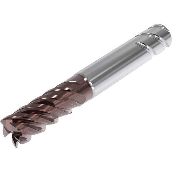 Seco - 12mm, 5 Flute, Single End, Solid Carbide, 0.5mm Corner Radius End Mill - 83mm OAL, 48° Helix, Right Hand Flute, 24mm LOC, Right Hand Cut, 35mm Extended Reach - Caliber Tooling