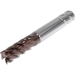 Seco - 12mm, 5 Flute, Single End, Solid Carbide, 1mm Corner Radius End Mill - 83mm OAL, 48° Helix, Right Hand Flute, 24mm LOC, Right Hand Cut, 35mm Extended Reach - Caliber Tooling