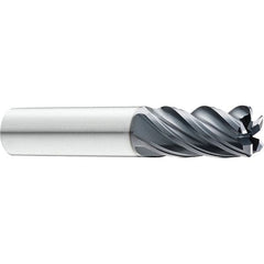 SGS - 5/8", 5 Flute, Single End, Solid Carbide, 0.12" Corner Radius End Mill - 3-1/2" OAL, 37° Helix, 5/8" LOC, Right Hand Cut - Caliber Tooling