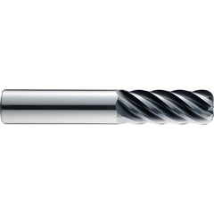 SGS - 3/4", 6 Flute, Single End, Solid Carbide, 1/4" Corner Radius End Mill - 6" OAL, 41° Helix, 1" LOC, Right Hand Cut - Caliber Tooling