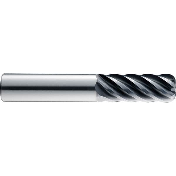 SGS - 3/4", 6 Flute, Single End, Solid Carbide, 0.19" Corner Radius End Mill - 6" OAL, 41° Helix, 1" LOC, Right Hand Cut - Caliber Tooling