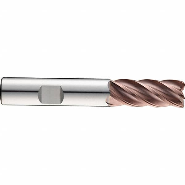 SGS - 1/2", 1" LOC, 1/2" Shank Diam, 3-1/4" OAL, 5 Flute, Solid Carbide Square End Mill - Single End, Ti-NAMITE-M Finish, Spiral Flute, 37° Helix, Centercutting, Right Hand Cut, Right Hand Flute, Series Z5S - Caliber Tooling