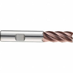 SGS - 1/2", 1" LOC, 1/2" Shank Diam, 3-1/4" OAL, 5 Flute, Solid Carbide Square End Mill - Single End, Ti-NAMITE-M Finish, Spiral Flute, 37° Helix, Centercutting, Right Hand Cut, Right Hand Flute, Series Z5S - Caliber Tooling