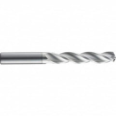 SGS - 5mm 124° Solid Carbide Jobber Drill - TiB2 Finish, Right Hand Cut, Spiral Flute, Straight Shank, 133mm OAL, Notched Point - Caliber Tooling