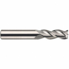 SGS - 20mm, 80mm LOC, 20mm Shank Diam, 150mm OAL, 3 Flute, Solid Carbide Square End Mill - Single End, TiB2 Finish, Spiral Flute, 38° Helix, Centercutting, Right Hand Cut, Right Hand Flute, Series 43MS - Caliber Tooling