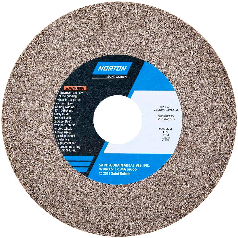 Norton - Bench & Pedestal Grinding Wheels Wheel Diameter (Inch): 5 Hole Size (Inch): 1 - Caliber Tooling