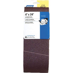 Norton - 4" Wide x 24" OAL, 120 Grit, Aluminum Oxide Abrasive Belt - Caliber Tooling