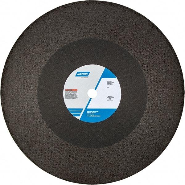 Norton - 20" 24 Grit Aluminum Oxide Cutoff Wheel - 3/16" Thick, 1" Arbor, 2,710 Max RPM, Use with Chop Saws - Caliber Tooling