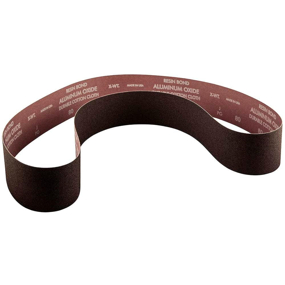 Norton - 4" Wide x 36" OAL, 80 Grit, Aluminum Oxide Abrasive Belt - Caliber Tooling