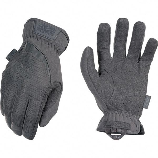 Mechanix Wear - Size 2XL Work Gloves - For Mechanic's & Lifting, Uncoated, Elastic Band Cuff, Full Fingered, Gray, Paired - Caliber Tooling