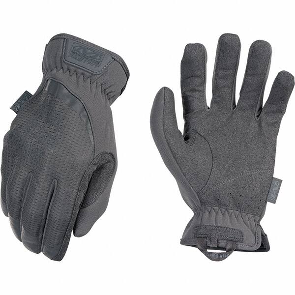 Mechanix Wear - Size M Work Gloves - For Mechanic's & Lifting, Uncoated, Elastic Band Cuff, Full Fingered, Gray, Paired - Caliber Tooling