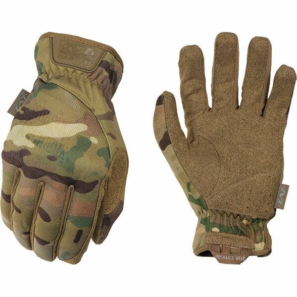 Mechanix Wear - Size 2XL Work Gloves - For Mechanic's & Lifting, Uncoated, Elastic Band Cuff, Full Fingered, Camouflage, Paired - Caliber Tooling