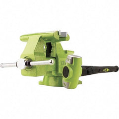 Wilton - 6-1/2" Jaw Width x 5-1/2" Jaw Opening Capacity, 3-13/16" Throat Depth, Bench & Pipe Combination Vise - 1/8 to 2-1/2" Pipe Capacity, Swivel Base, Bolt Down Attachment, Iron - Caliber Tooling