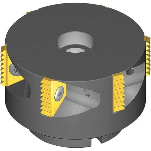 Vargus - 4.921" Cut Diam, 11.811" Max Depth of Cut, 1-1/2" Arbor Hole Diam, 1-1/2" Shank Diam, Internal/External Indexable Thread Mill - Insert Style 5, 5/8" Insert Size, 9 Inserts, Toolholder Style TMSH-D, 2-1/2" OAL - Caliber Tooling