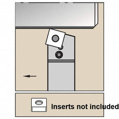 Kennametal - PSBN, Right Hand Cut, 15° Lead Angle, 40mm Shank Height x 40mm Shank Width, Negative Rake Indexable Turning Toolholder - 250mm OAL, SN.. 190612 Insert Compatibility, Series PSBN - Caliber Tooling
