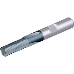 Vargus - 8/32 Thread, 0.1575" Shank Diam, TiAlN Coating, Solid Carbide Straight Flute Thread Mill - 3 Flutes, 1.6535" OAL, 8" Min Noml Diameter - Caliber Tooling