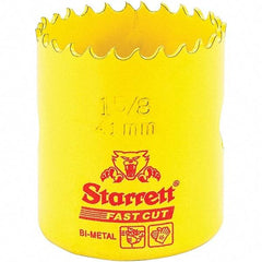 Starrett - 1-5/8" Diam, 1-5/8" Cutting Depth, Hole Saw - High Speed Steel Saw, Toothed Edge - Caliber Tooling