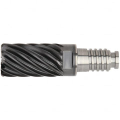 Kennametal - 16" Diam, 24mm LOC, 11 Flute 4mm Corner Radius End Mill Head - Solid Carbide, AlTiN Finish, Duo-Lock 16 Connection, Spiral Flute, 36° Helix - Caliber Tooling