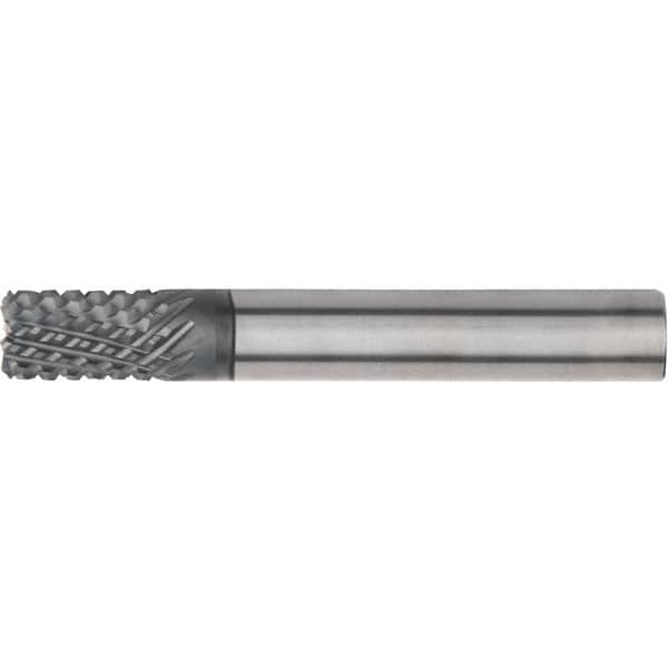 Kennametal - 8mm, 12 Flute, Single End, Solid Carbide, Corner Chamfer End Mill - 100mm OAL, 15° Helix, Right Hand Flute, 36mm LOC, Right Hand Cut - Caliber Tooling