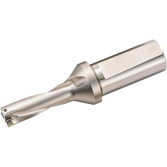 Kyocera - 3.564" Max Drill Depth, 3xD, 1.188" Diam, Indexable Insert Drill - 2 Inserts, 1-1/4" Shank Diam, Weldon Shank - Caliber Tooling