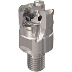 Seco - 1-1/4" Cut Diam, 12mm Max Depth of Cut, 16mm Shank Diam, 40mm OAL, Indexable Square Shoulder Slot Milling End Mill - LOEX12 Inserts, M16 Modular Connection, 90° Lead Angle, Through Coolant, Series 217.94-12 - Caliber Tooling