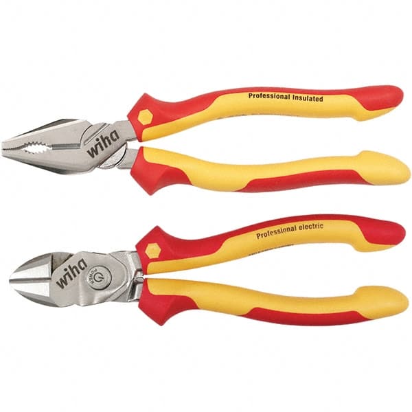 Wiha - Plier Sets Set Type: Combination Pliers; Cutting Pliers Number of Pieces: 2 - Caliber Tooling