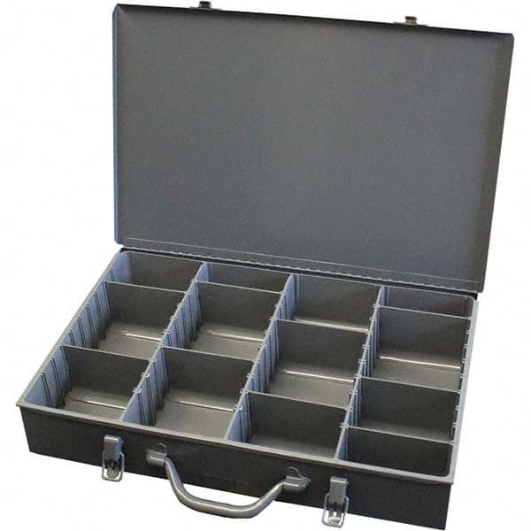 Durham - Adjustable Compartment Gray Small Parts Compartment Box - Caliber Tooling