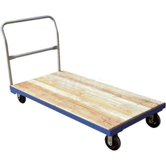 Platform Truck: 1,600 lb Capacity, Hardwood Platform, 60-1/2″ Platform Length, 9-5/8″ Platform Height 6 x 2″ Rigid & Swivel Mold-On Rubber Casters