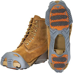 Winter Walking - Size 5-6.5, (Women's Size 7-8.5) Overshoe Cleat - Grit Traction, Orange & Gray - Caliber Tooling