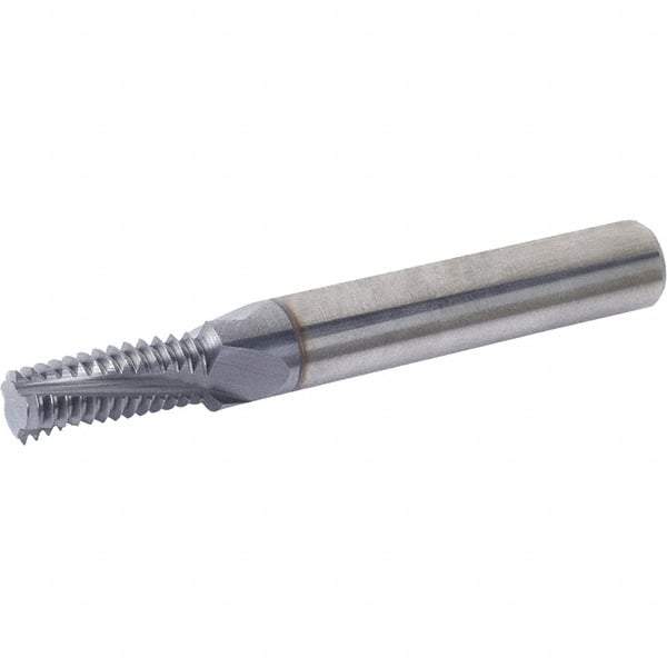 Vargus - 7/16-14 UN, 7.6mm Cutting Diam, 4 Flute, Solid Carbide Helical Flute Thread Mill - Internal Thread, 23.6mm LOC, 63mm OAL, 8mm Shank Diam - Caliber Tooling