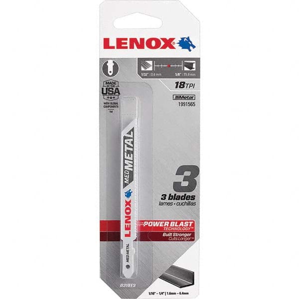 Lenox - Jig Saw Blades Blade Material: Bi-Metal Blade Length (Inch): 3-5/8 - Caliber Tooling