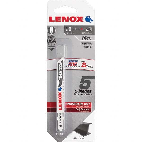 Lenox - Jig Saw Blades Blade Material: Bi-Metal Blade Length (Inch): 3-5/8 - Caliber Tooling