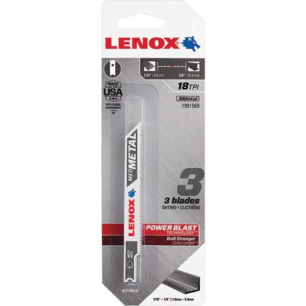 Lenox - Jig Saw Blades Blade Material: Bi-Metal Blade Length (Inch): 3-5/8 - Caliber Tooling