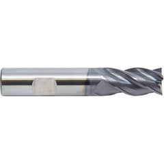 M.A. Ford - 1", 4 Flute, Single End, Solid Carbide, 0.09" Corner Radius End Mill - 4" OAL, 35, 38° Helix, Right Hand Flute, 1-1/2" LOC, Right Hand Cut - Caliber Tooling