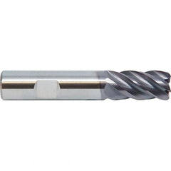 M.A. Ford - 1", 5 Flute, Single End, Solid Carbide, 0.045" Corner Radius End Mill - 4" OAL, 38° Helix, Right Hand Flute, 1-1/2" LOC, Right Hand Cut - Caliber Tooling