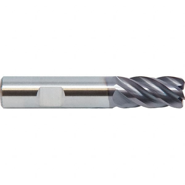 M.A. Ford - 5/8", 5 Flute, Single End, Solid Carbide, 1/8" Corner Radius End Mill - 3-1/2" OAL, 38° Helix, Right Hand Flute, 1-1/4" LOC, Right Hand Cut - Caliber Tooling